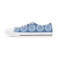 Thumbnail for Women's Low Top Sneakers - Alfama Grid Tile Deep Double Sea Blues on White