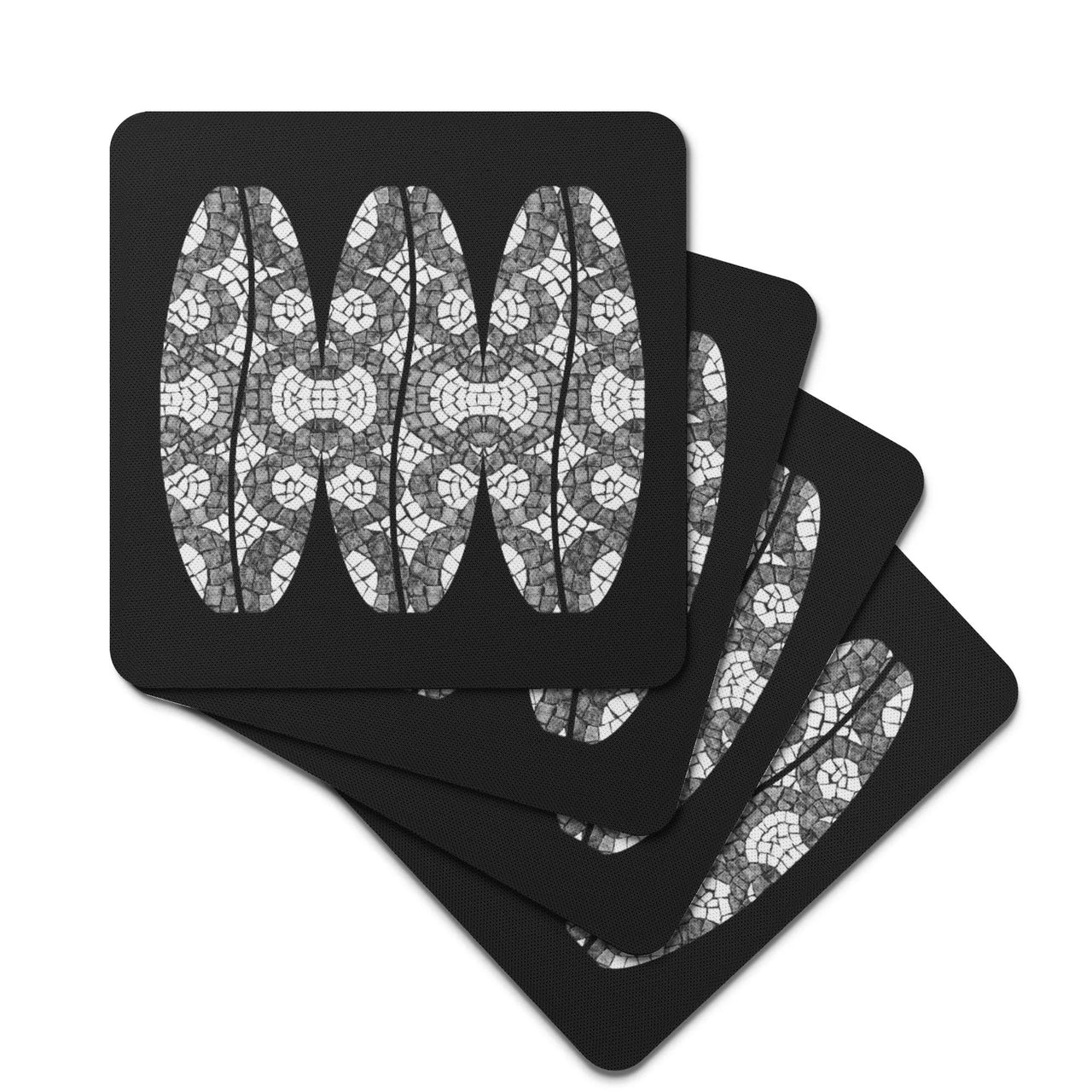 Neoprene Coaster Set (4) - Avenida da Liberdade Calçada Curly 3 Oval