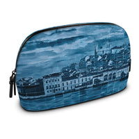 Thumbnail for Premium Nappa Leather Makeup Bag / Cosmetic Case Featuring Lisbon Mosaic Mural (2 Colours Available)