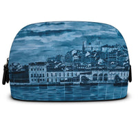 Thumbnail for Premium Nappa Leather Makeup Bag / Cosmetic Case Featuring Lisbon Mosaic Mural (2 Colours Available)