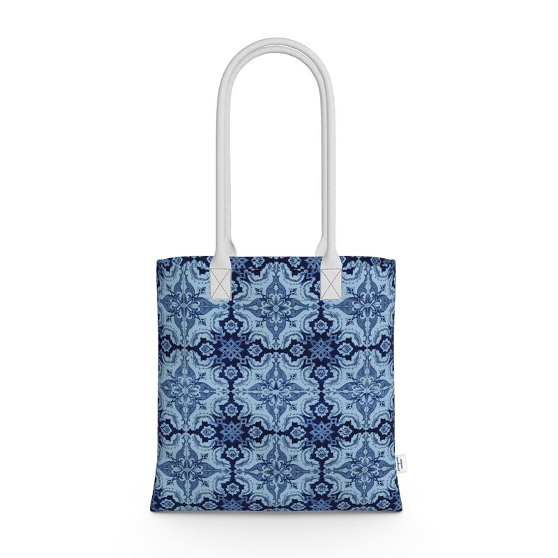 Neoprene Tote 18" - Alfama Blue and White Tile / Available in 4 Colours