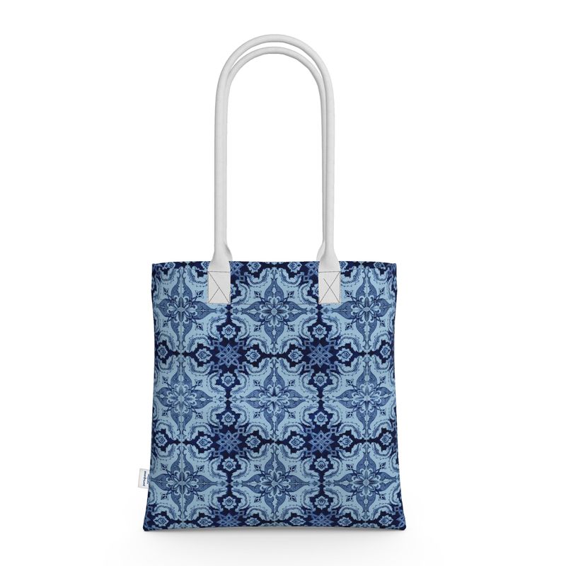 Neoprene Tote 18" - Alfama Blue and White Tile / Available in 4 Colours