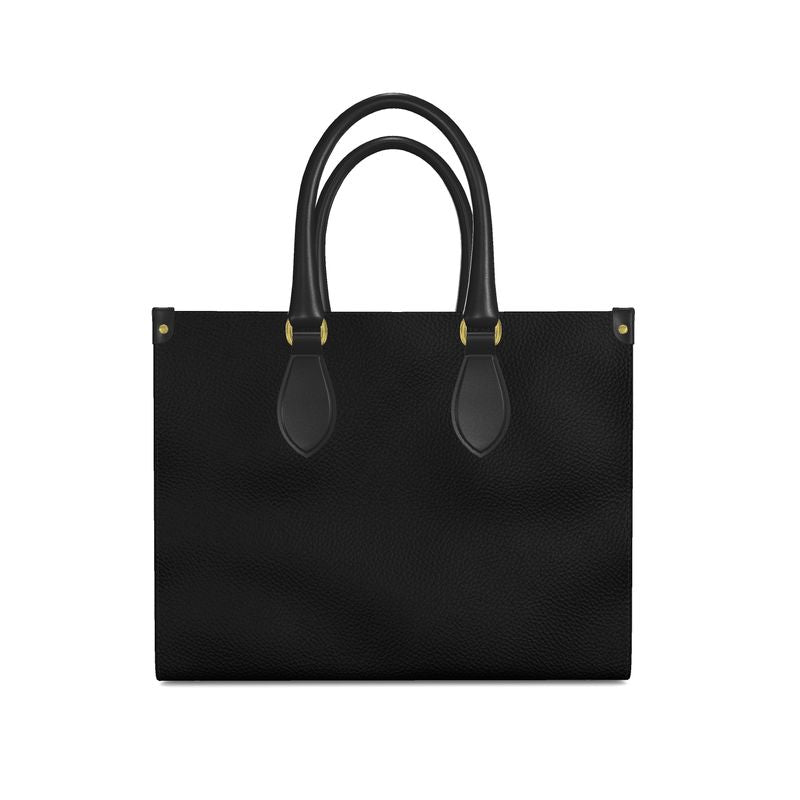 Premium Textured Nappa Leather - Firm Shopper Tote - 5 Colors - 2 Sizes