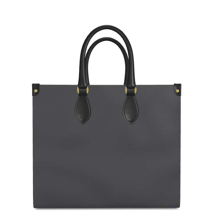 Premium Textured Nappa Leather - Firm Shopper Tote - 5 Colors - 2 Sizes