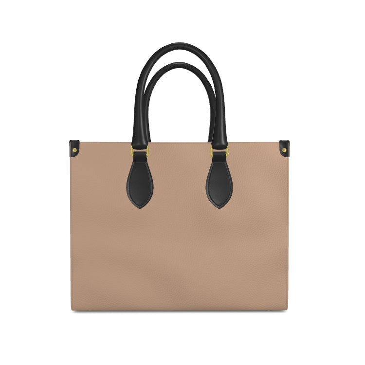 Premium Textured Nappa Leather - Firm Shopper Tote - 5 Colors - 2 Sizes