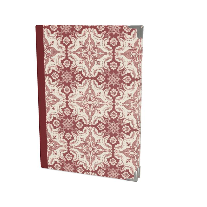 Elegant Alfama Tile Hardcover Journal with Soft Satin Cover Maroon Spine - Available in 4 Stunning Colors