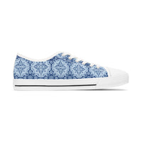 Thumbnail for Women's Low Top Sneakers - Alfama Grid Tile Deep Double Sea Blues on White