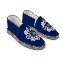 Thumbnail for Espadrille Flat Shoes / Marine Blue Portuguese Alfama Petal Tile