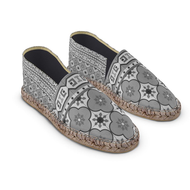 Espadrilles Grey Portuguese Floral TIle