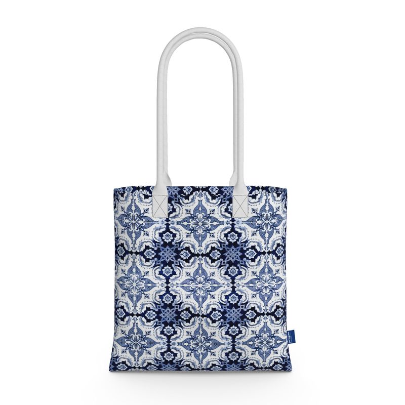 Neoprene Tote 18" - Alfama Blue and White Tile / Available in 4 Colours