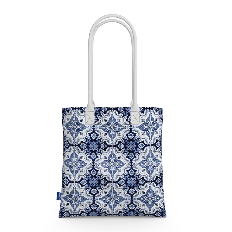 Neoprene Tote 18" - Alfama Blue and White Tile / Available in 4 Colours