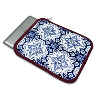 Thumbnail for iPad Case - Portuguese Blue Alfama Tile in Blue and White with Maroon Trim