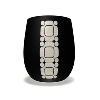 Thumbnail for Crystal Water and Wine Glass - Black with Creamy Portuguese Calçada Mid-Century Design