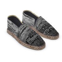 Thumbnail for Flat Espadrilles - Lisbon Portugal Mosaic Mural in Antique Black or Mural Blues