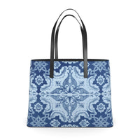 Thumbnail for Textured Nappa Leather Tote - Alfama Esquina Tile (Large and Small Sizes and in 4 Colors)