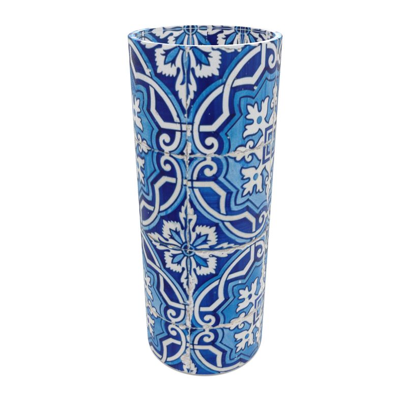 Glass Vase - Moorish Portuguese Blue Mosaic