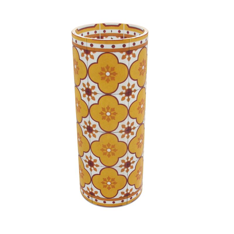 Glass Vase - Yellow Floral Portuguese Tile