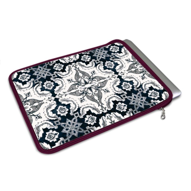 MacBook Air Case - Alfama Portuguese Tile in Antique Black and White