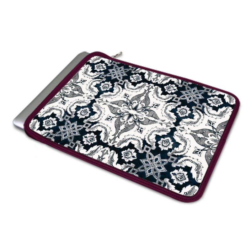 MacBook Air Case - Alfama Portuguese Tile in Antique Black and White