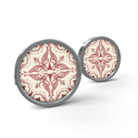 Thumbnail for Cufflinks - Lisbon Alfama Esquina Tiled Round Cufflinks in Two Colors