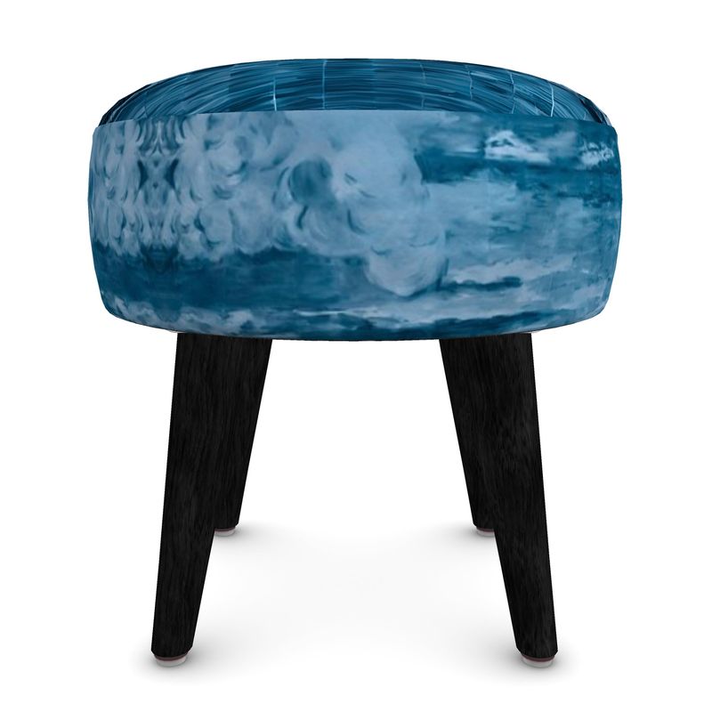 Lisbon Mural Round Footstool - Two Color Leg Options