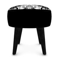 Thumbnail for Round Footstool Antique Black Portuguese Alfama Tile with Black Legs