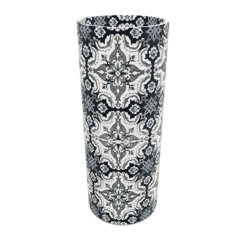 Glass Vase - Antique Black Alfama Tile