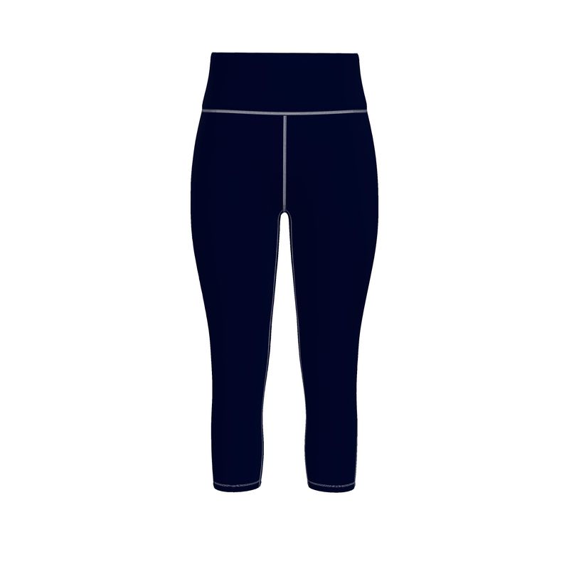 High-Waisted Capri and Full-Length Leggings With With Trim (Four Colors)