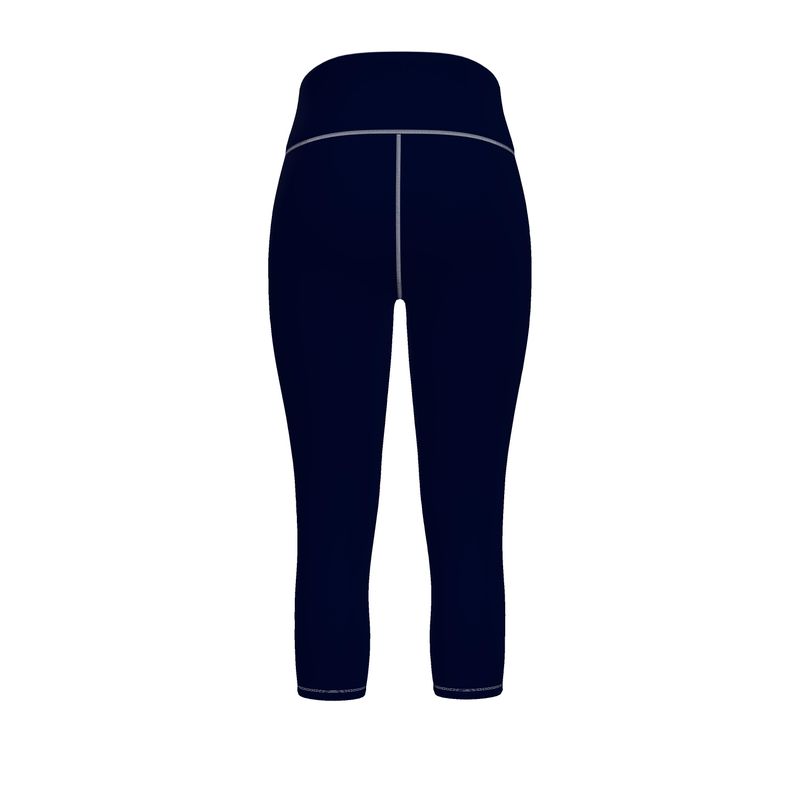 High-Waisted Capri and Full-Length Leggings With With Trim (Four Colors)