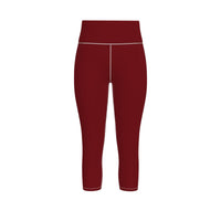 Thumbnail for High-Waisted Capri and Full-Length Leggings With With Trim (Four Colors)