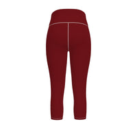 Thumbnail for High-Waisted Capri and Full-Length Leggings With With Trim (Four Colors)