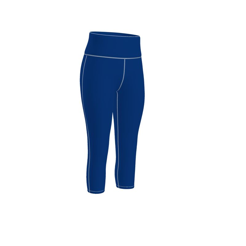 High-Waisted Capri and Full-Length Leggings With With Trim (Four Colors)