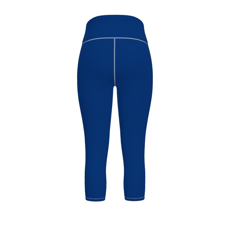 High-Waisted Capri and Full-Length Leggings With With Trim (Four Colors)