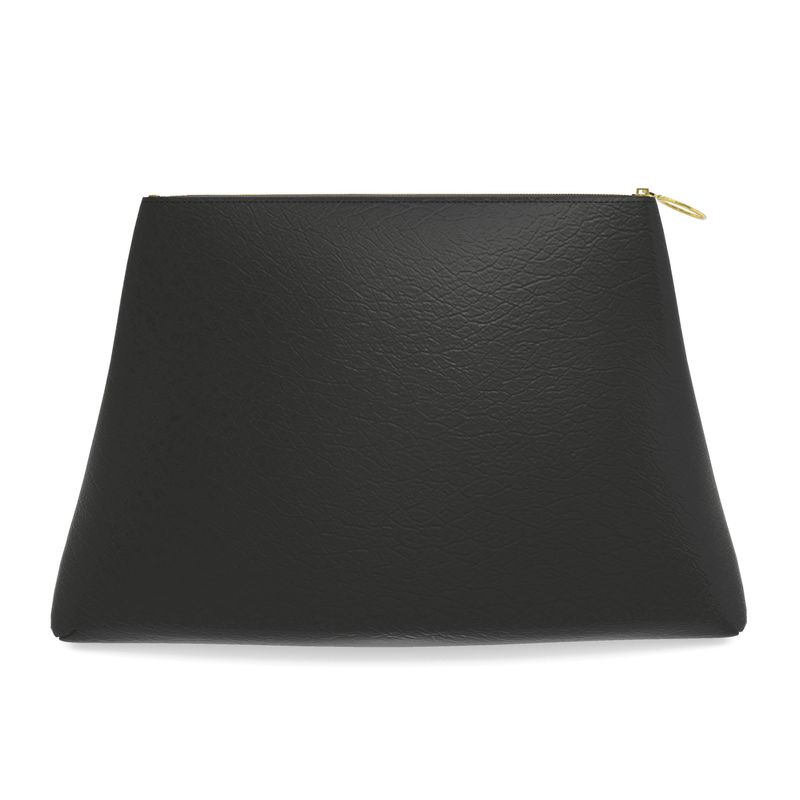 Zippered Clutch Bag with Satin Alfama Tile Interior and Gold Zipper - In Nappa and Vegan Leather or Canvas