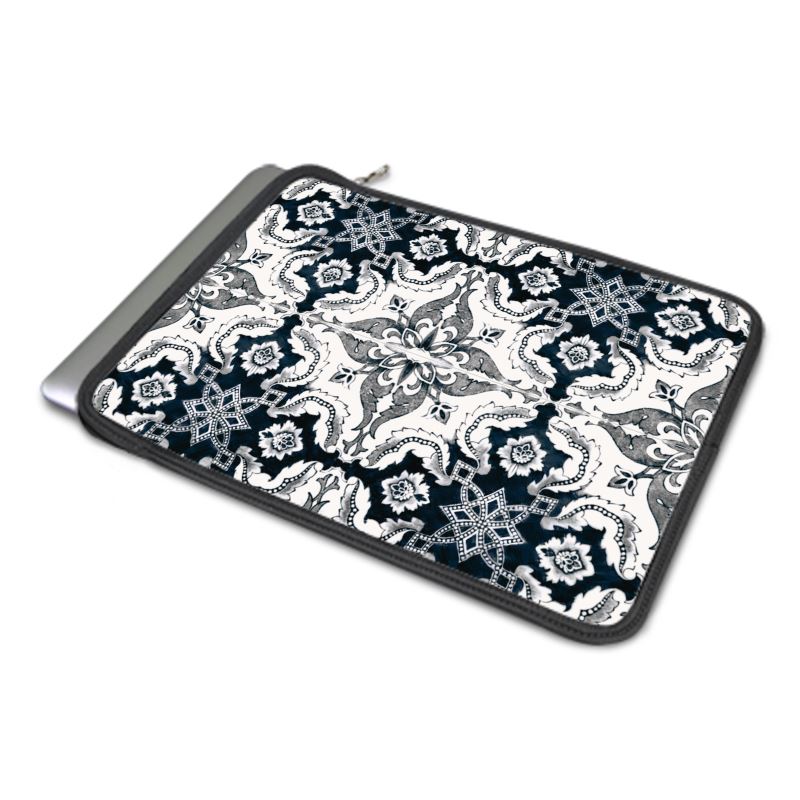 MacBook Air Case - Alfama Portuguese Tile in Antique Black and White