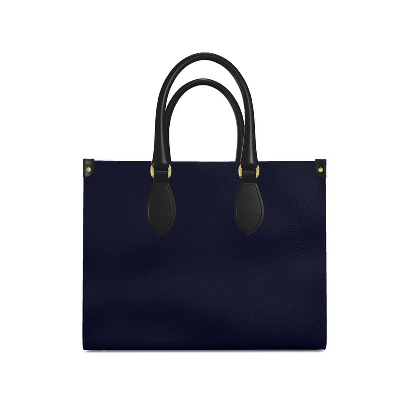 Premium Textured Nappa Leather - Firm Shopper Tote - 5 Colors - 2 Sizes