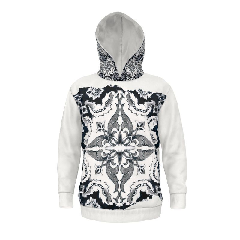 Portugal 'Alfama' Tile Fleece Pullover Unisex Premium Hoodie - Front and Outer Hood Design (5 Colors)