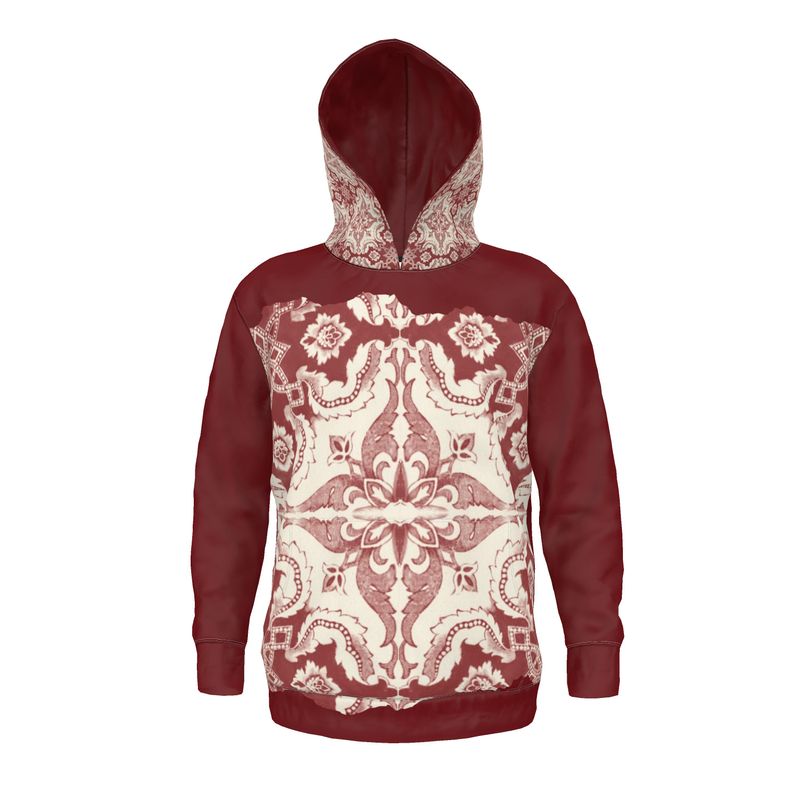 Portugal 'Alfama' Tile Fleece Pullover Unisex Premium Hoodie - Front and Outer Hood Design (5 Colors)