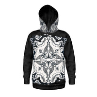 Thumbnail for Portugal 'Alfama' Tile Fleece Pullover Unisex Premium Hoodie - Front and Outer Hood Design (5 Colors)