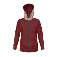 Thumbnail for Lux Fleece Unisex Zip Hoodie - Outer Hood Alfama Lisbon Tile Design