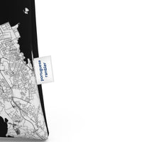 Thumbnail for Neoprene Lisbon City Map Tote Bag in Black and White Long Webbed Strap