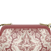 Thumbnail for Pleated Leather Clutch Lisbon Alfama Tile in Antique Red