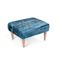 Thumbnail for Velour Lisbon Mural Rectangular Footstool with Blond Legs