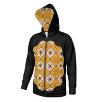 Thumbnail for Unisex Polar Fleece Yellow Portuguese Tile Zip Hoodie