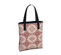 Thumbnail for Canvas Tote - Portugues 'Alfama' Antique Red with Black Straps and Magnetic close