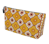 Thumbnail for Yellow Tile Flowers Portuguese Tile Canvas Makeup Bag