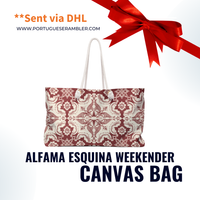 Thumbnail for Weekender, Beach and Day tripper Bag with Alfama Tile in Antique Red