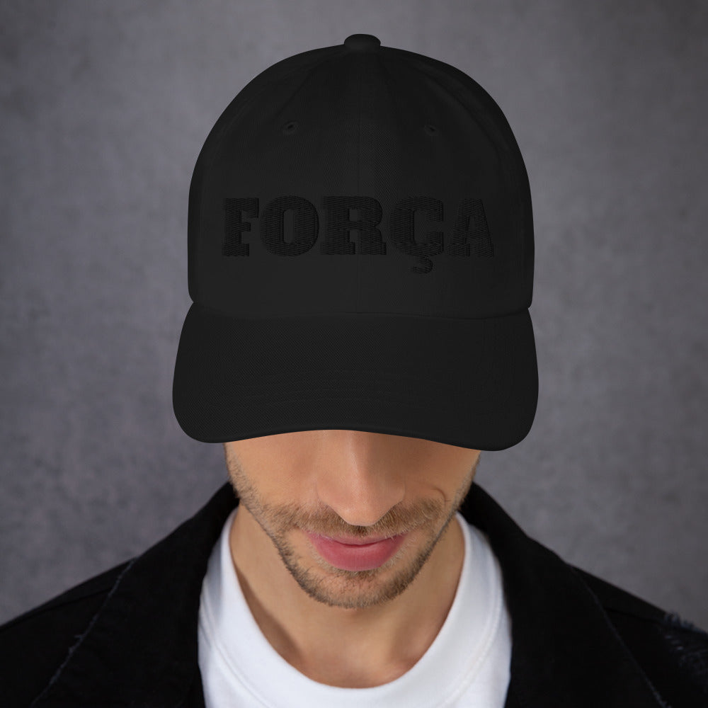 Força Black Stealth Unisex Hat - Flat Embroidered Print - Dad Hat Style