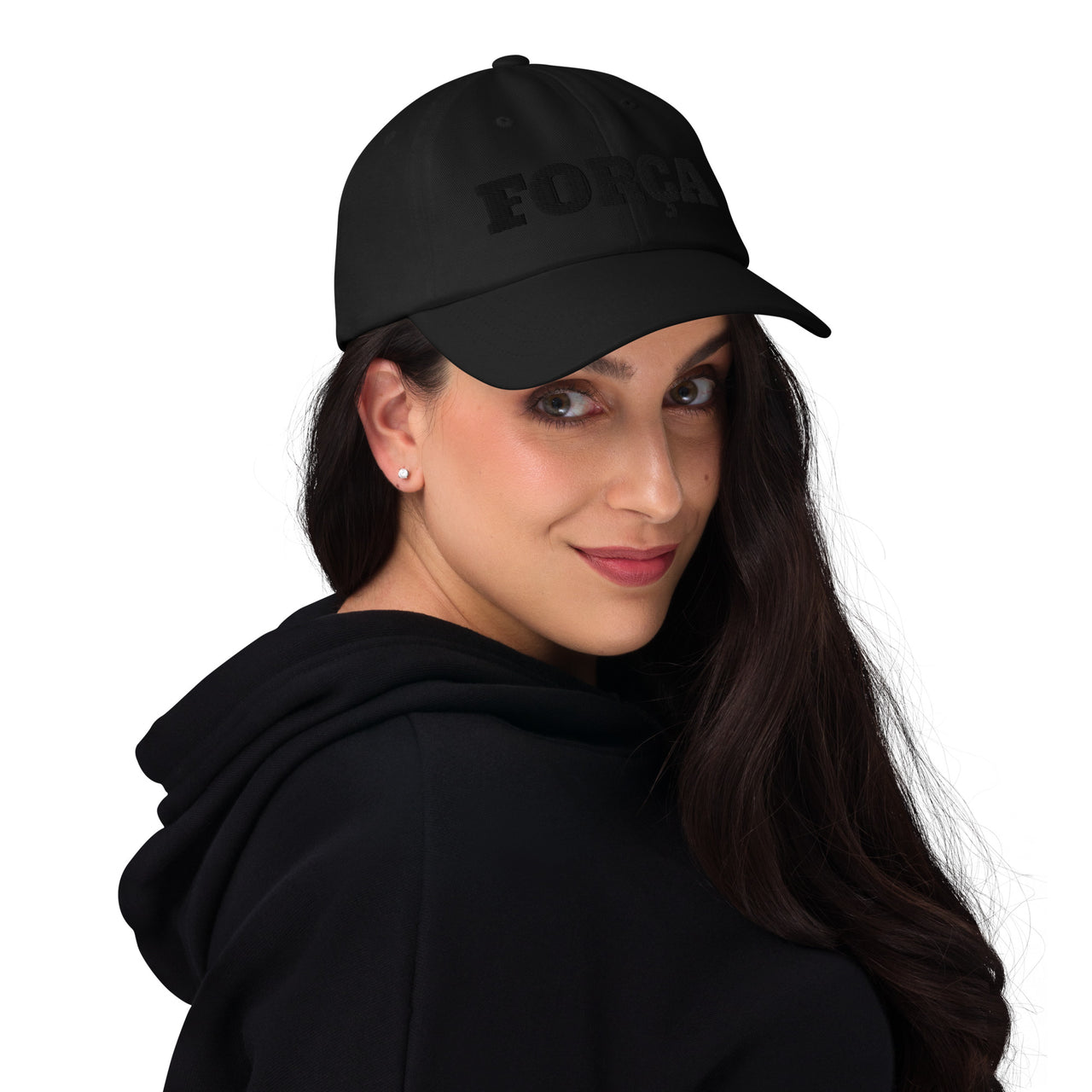 Força Black Stealth Unisex Hat - Flat Embroidered Print - Dad Hat Style