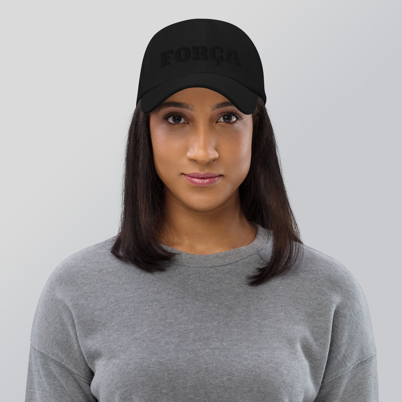 Força Black Stealth Unisex Hat - Flat Embroidered Print - Dad Hat Style